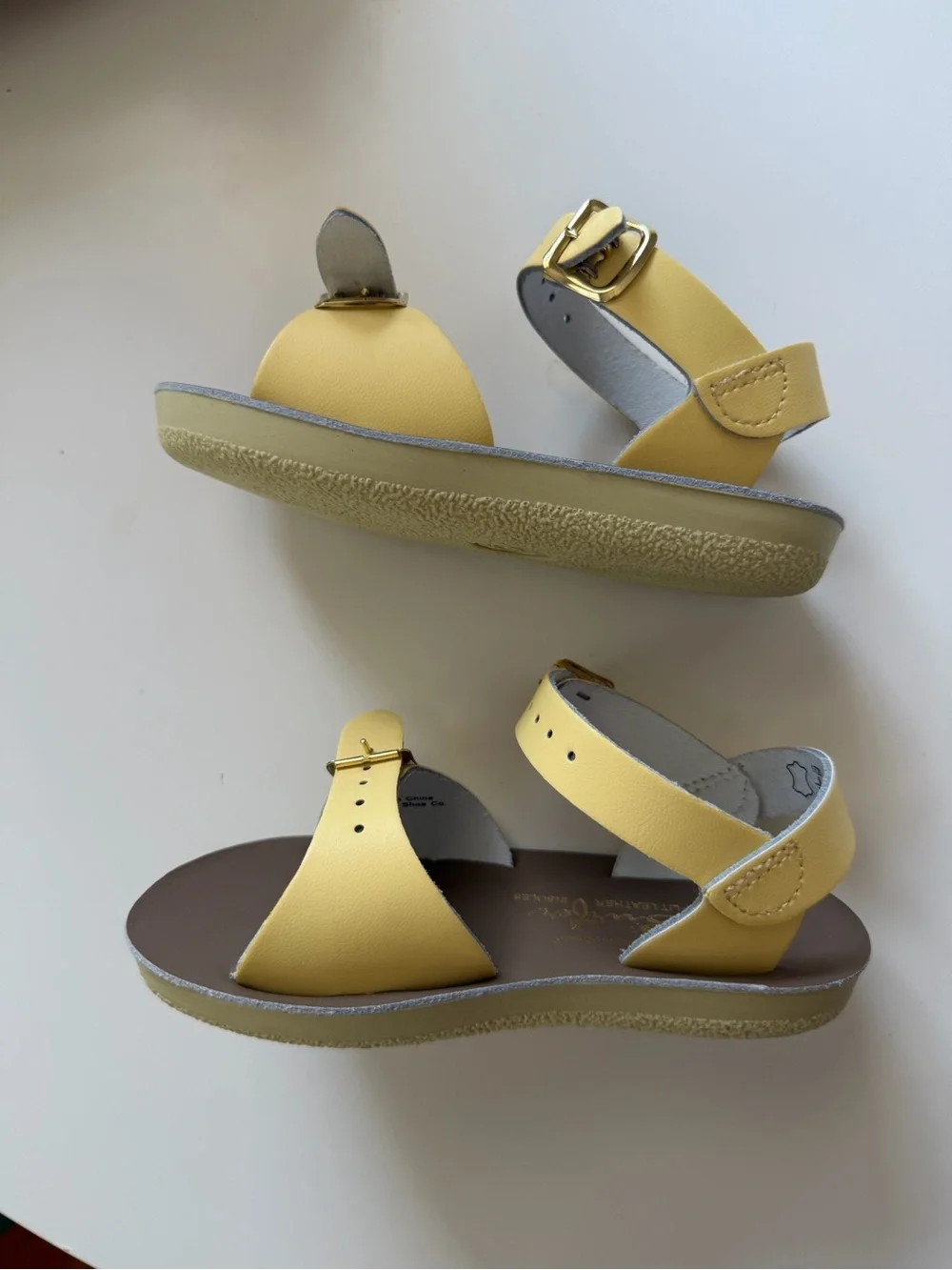 Salt Water Sandals by Hoy Kids Yellow Double-Buckle Sandals new without tags